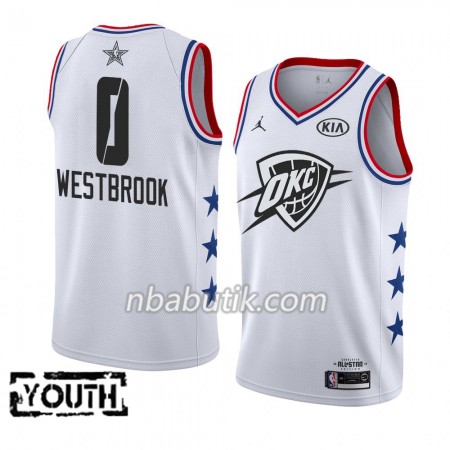 NBA Børn Trøje Oklahoma City Thunder Russell Westbrook 0 2019 All-Star Jordan Brand Hvid Swingman NBA Børn Trøje Oklahoma City Thunder Russell Westbrook 0 2019 All-Star Jordan Brand Hvid Swingman